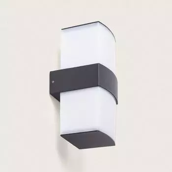 Светодиодный настенный светильник для наружного освещения 12Вт алюминиевая поверхность Berdy Duo черный LEDKIA