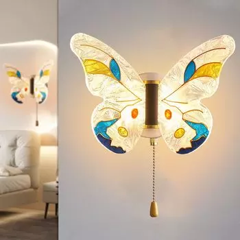 Светодиодный настенный светильник для внутреннего освещения, 8 Вт, 3 цвета, настенный светильник-бабочка, металлический светильник для прихожей, лампы для стены, гостиной, спальни, лестницы, прихожей Rosikey