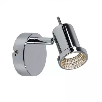 Светодиодный настенный светильник хром, регулируемое пятно, H 9 куб.см etc-shop, серебро