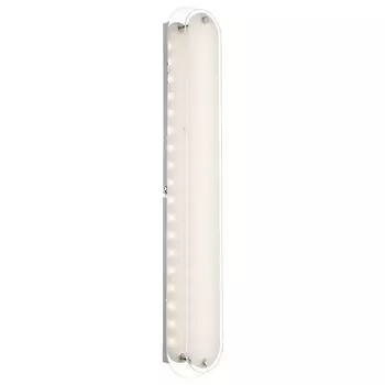 Светодиодный настенный светильник, хром, стекло, опал, прозрачный, L 47 см etc-shop, серебро