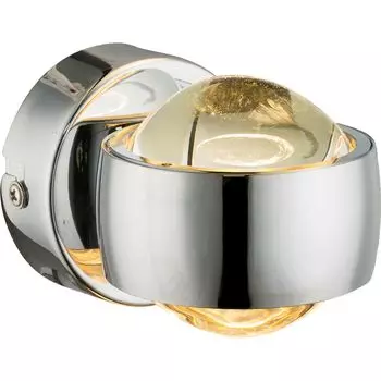 Светодиодный настенный светильник, хромированный металл, прозрачное стекло, L 10 см etc-shop, серебро