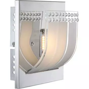 Светодиодный настенный светильник, кристаллы, хром, сатинированный, D 16см Globo Lighting, серебро