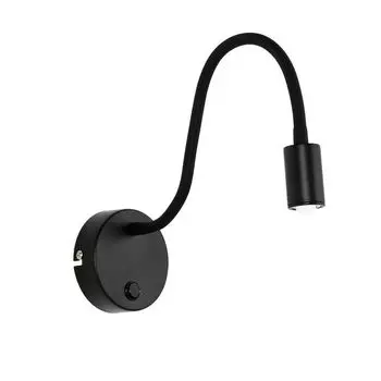 Светодиодный настенный светильник "Lagos" черный с выключателем 5 Вт, сменный. Вечная лампа для чтения, кровать, спальня. Licht-Erlebnisse