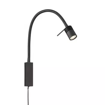 Светодиодный настенный светильник, металл, черный, H 40 см etc-shop