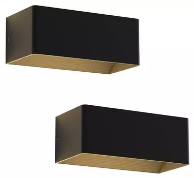 Светодиодный настенный светильник Nettlife Herz (2 шт), черный