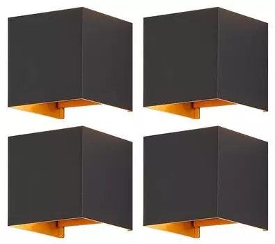 Светодиодный настенный светильник Nettlife Inspiration (4 шт), черный