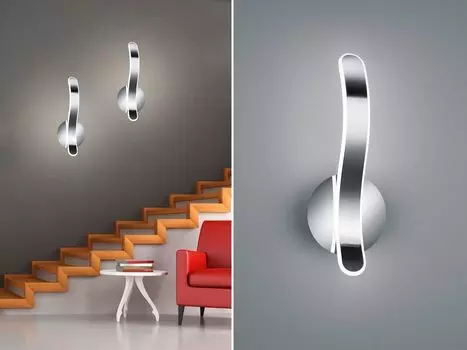 Светодиодный настенный светильник PARMA металл хром/белый, 3 уровня затемнения - высота 39см Reality Leuchten