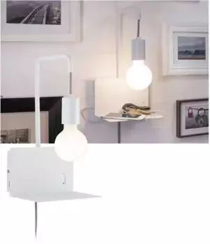 Светодиодный настенный светильник Paulmann "Calvani", 1 лампочка, лампа E27 | без лампочки, E27, с полкой Высота: 35 см, белый