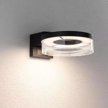 Светодиодный настенный светильник Paulmann Capea антрацитового цвета 8 Вт 700 лм IP44 с датчиком движения и датчиком сумерек, черный