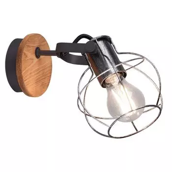 Светодиодный настенный светильник RGB, дизайн клетки, подвижное пятно, дерево, античное серебро etc-shop, коричневый