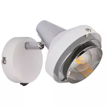 Светодиодный настенный светильник RGB, хром, регулируемое пятно, Ш 10см etc-shop, белый