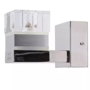 Светодиодный настенный светильник RGB, смена цвета, хром, металл, высота 17см etc-shop, серебро