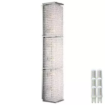 Светодиодный настенный светильник с точной копией хрусталя для вашего жилого пространства etc-shop, серебро