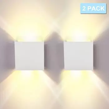 Светодиодный настенный светильник Yakimz, настенные светильники IP65, светильник для гостиной, прихожей, настенный светильник для лестницы, наружное украшение, 12 Вт, белый, теплый белый, упаковка из 2 шт.