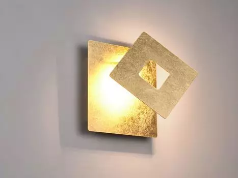 Светодиодный настенный светильник золотой, поворотный, высота 18см. TRIO