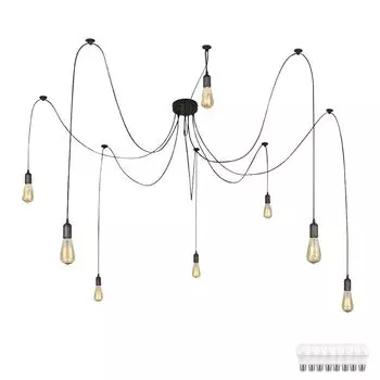 Светодиодный подвес с 8 лампами для гостиной MARACANA etc-shop, черный