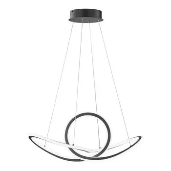 Светодиодный подвесной светильник белый, с регулировкой яркости, пульт дистанционного управления, CCT, H 150см etc-shop, черный