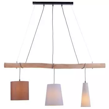 Светодиодный подвесной светильник, деревянные балки, разные абажуры, L 100 см, DAN etc-shop, мультиколор