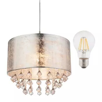 Светодиодный подвесной светильник для столовой, подвесной светильник для гостиной, подвесной светильник серебристого цвета, винтажный bmf-versand