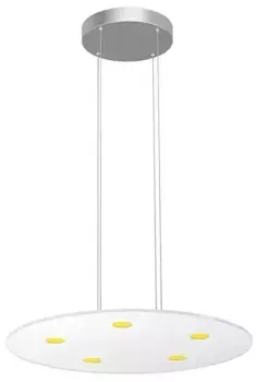 Светодиодный подвесной светильник EVOTEC "SUN LED", 5 лампочек, светодиодная панель | Прочно встроенный светодиод, сенсорный диммер, сделано в Германии, безопасное стекло ESG 57 см, цвет edelstahlfarben/wei