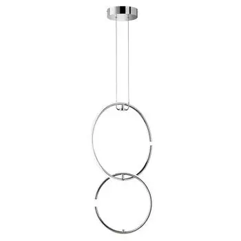 Светодиодный подвесной светильник хром, кольцевой дизайн, L 45 см etc-shop, серебро