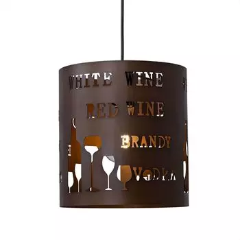 Светодиодный подвесной светильник из металла с перфорацией, ТУВА etc-shop, коричневый