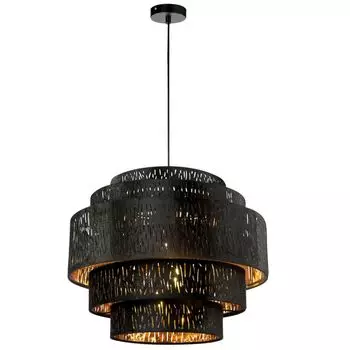 Светодиодный подвесной светильник из текстиля, черно-золотой, 50 см, Tuxon etc-shop, черный