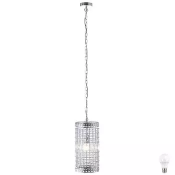 Светодиодный подвесной светильник, кристаллы, хром, сталь, H 150 см etc-shop, серебро