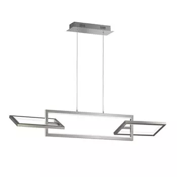 Светодиодный подвесной светильник, металл, серебро, квадратный, с регулировкой яркости, H 150 см etc-shop
