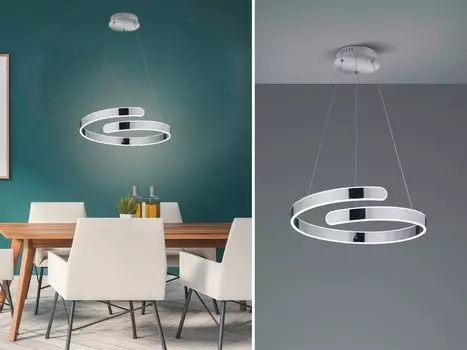 Светодиодный подвесной светильник PARMA металл хром/белый 3-уровневый диммер 50см Reality Leuchten