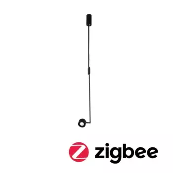 Светодиодный подвесной светильник Paulmann "Puric Pane Smart Home Zigbee 6W черный/серый 230В пластик/металл", 1 лампочка Высота: 150,0 см., черный