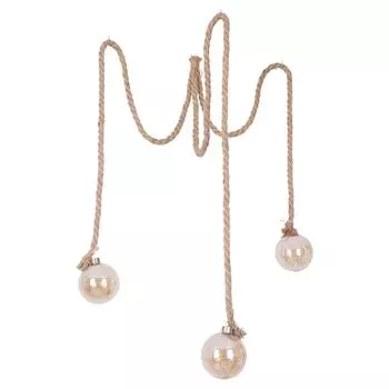 Светодиодный подвесной светильник, пеньковая веревка, стеклянный шар, гирлянды, ROVETO etc-shop, желтый