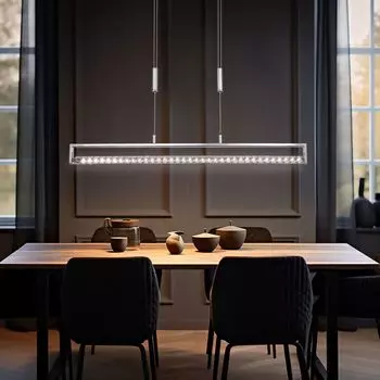 Светодиодный подвесной светильник, поворотный, регулируемый по высоте, высота 180 см. etc-shop, серебро