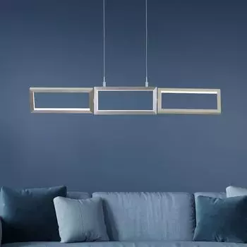 Светодиодный подвесной светильник, поворотный, укорачиваемый, 3 уровня затемнения, 81 см, 3400 лм Lightbox, серебро