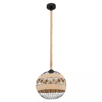 Светодиодный подвесной светильник RGB, пеньковая веревка, мяч, приложение/голосовое управление etc-shop, коричневый