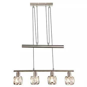 Светодиодный подвесной светильник RGB, стеклянные кристаллы, хром, L 60 см, KRIS etc-shop, серебро