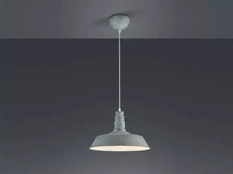 Светодиодный подвесной светильник с 1 лампочкой, металлический абажур, имитация бетона, висит над обеденным столом Reality Leuchten, серебро