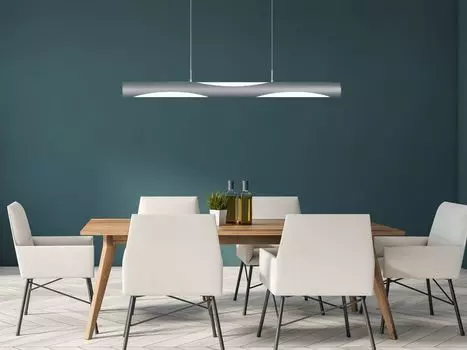 Светодиодный подвесной светильник серебристого цвета, регулируемый по высоте и затемнению, лампы над обеденным столом TRIO