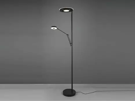 Светодиодный потолочный прожектор с лампой для чтения, черные торшеры с регулируемой яркостью, светильники для гостиной, прихожей TRIO, белый