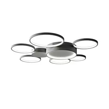 Светодиодный потолочный светильник 109 Вт, современный потолочный светильник, кольцевой потолочный светильник, простая лампа, креативная лампа для детской комнаты GreatDEshop2021, черный