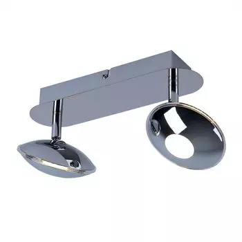 Светодиодный потолочный светильник, 2 пламени, хром, сатинированный, L 25см Globo Lighting, серебро