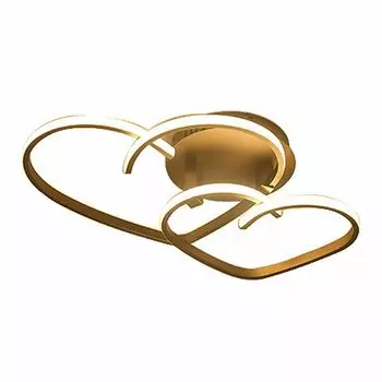 Светодиодный потолочный светильник, 34 Вт, современный потолочный светильник в форме сердца, 55 см, люстра в форме сердца с дистанционным управлением, кофе GreatDEshop2021, коричневый