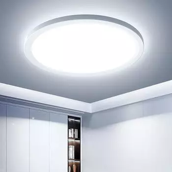 Светодиодный потолочный светильник 36 Вт, 6500 К, холодный белый потолочный светильник 37 см, ультратонкий для гостиной, спальни, кухни, офиса, прихожей ROSNEK