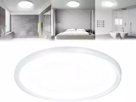 Светодиодный потолочный светильник ACXIN, плоский круглый светильник для ванной комнаты, потолочные светильники, современная лампа для гостиной, ванной комнаты, спальни, кухни и прихожей, IP44, водонепроницаемый - 48 Вт, холодный белый