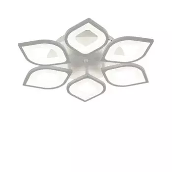 Светодиодный потолочный светильник, акриловый, с 6 головками, подвесной светильник, дизайн в форме цветка, люстра, 72 Вт, с регулируемой яркостью GreatDEshop2021, белый