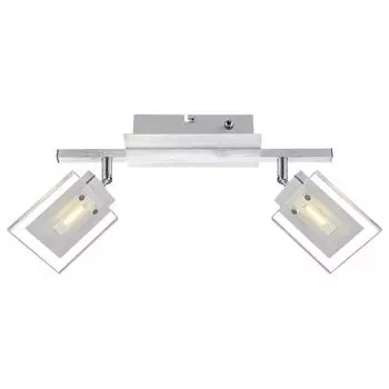 Светодиодный потолочный светильник, алюминий-хром, регулируемые точечные светильники, длина 34,5 см. etc-shop, серебро