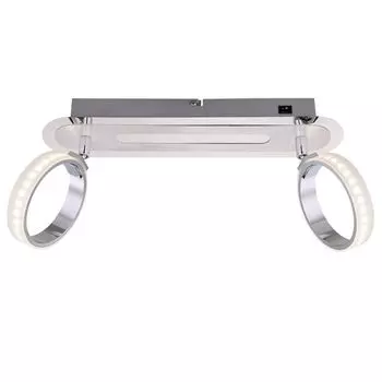 Светодиодный потолочный светильник, алюминий, подвижные пятна, Ш 16,5 см Globo Lighting, серебро