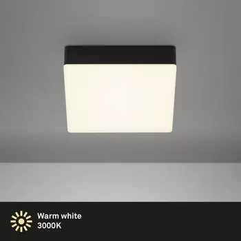 Светодиодный потолочный светильник BRILONER LEUCHTEN FLAME, 11 Вт, 1000 лм, IP20, черный, металл-пластик, 15,7 х 15,7 х 3,6 см