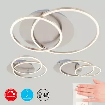 Светодиодный потолочный светильник BRILONER LEUCHTEN FRAME, 40 Вт, 3200 лм, IP20, матовый никель, металлопластик, с регулируемой яркостью, 51,5 x 39,5 x 8 см