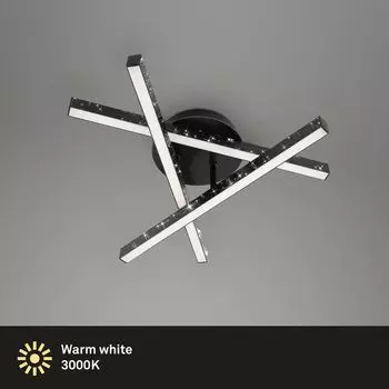 Светодиодный потолочный светильник BRILONER LEUCHTEN REY, 15 Вт, 2200 лм, IP20, черный, металл, 40 x 35,5 x 11,2 см